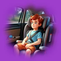 Airport taxi with car seat